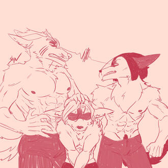 Fukuchi and Mori (BSD but Furries) x Inck (OC but Furry)